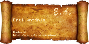 Ertl Antónia névjegykártya